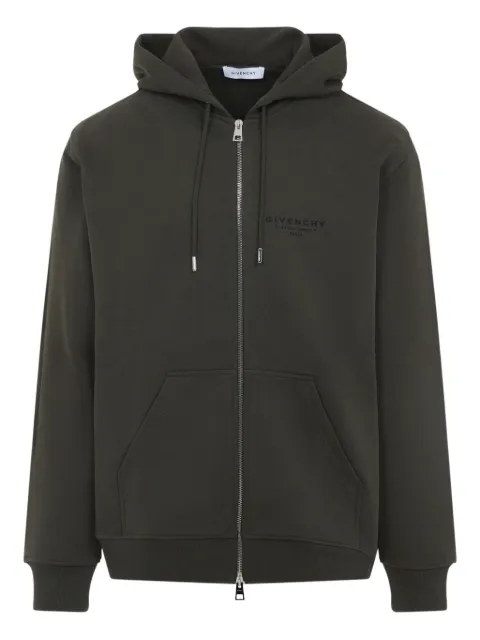 Givenchy logo-embroidered zip-up hoodie