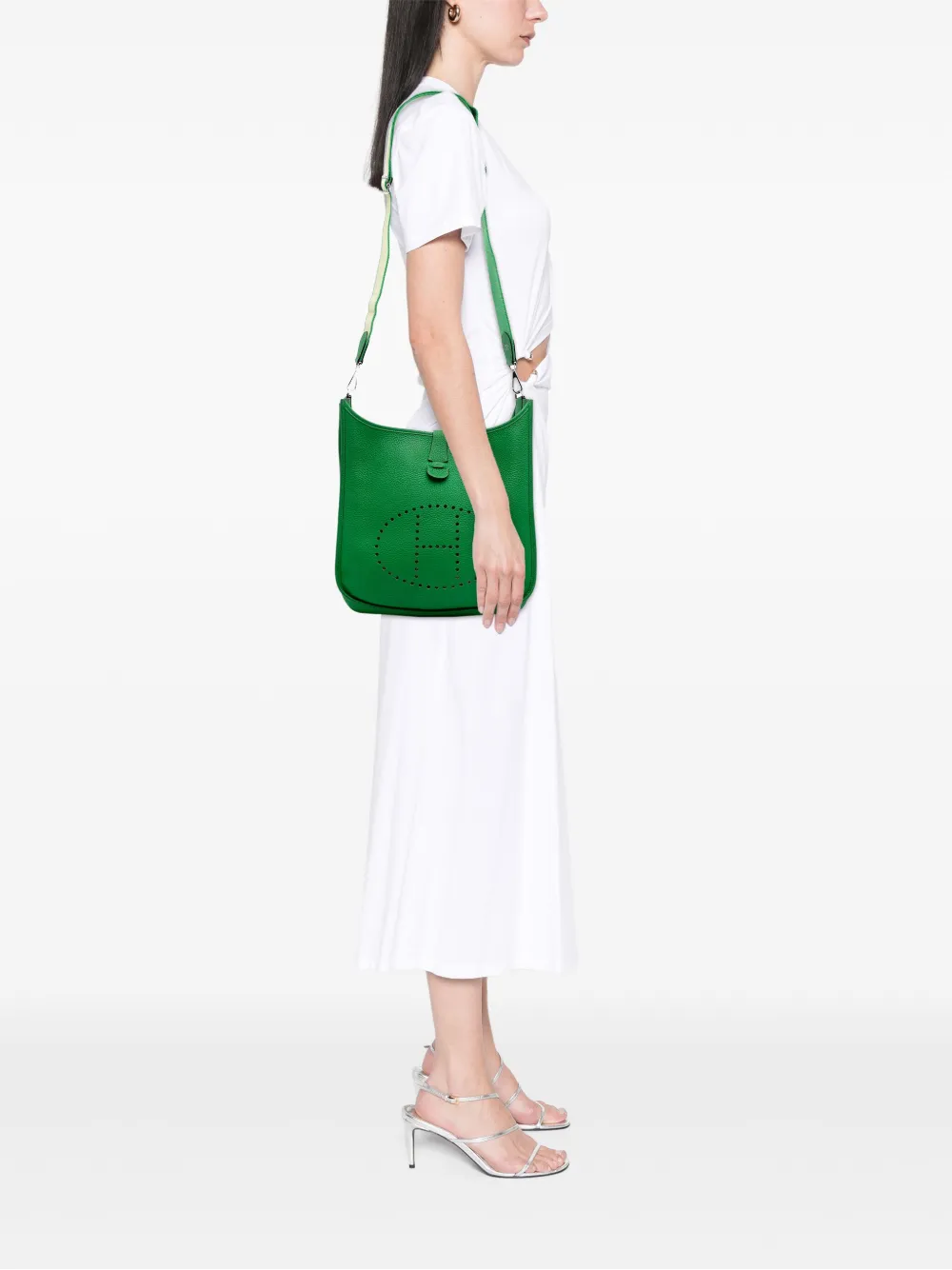 Pre-owned Hermes 2014 Clemence Evelyne Iii 29 Crossbody Bag