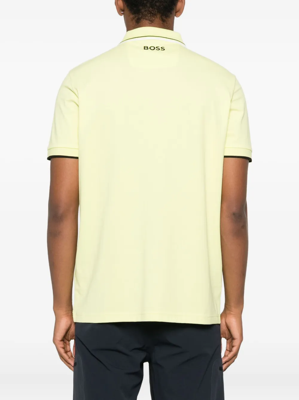 BOSS Poloshirt met logoprint Geel