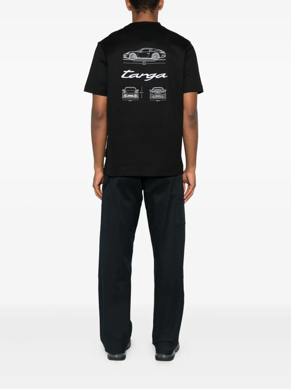 BOSS x Porsche mercerised cotton T-shirt Zwart