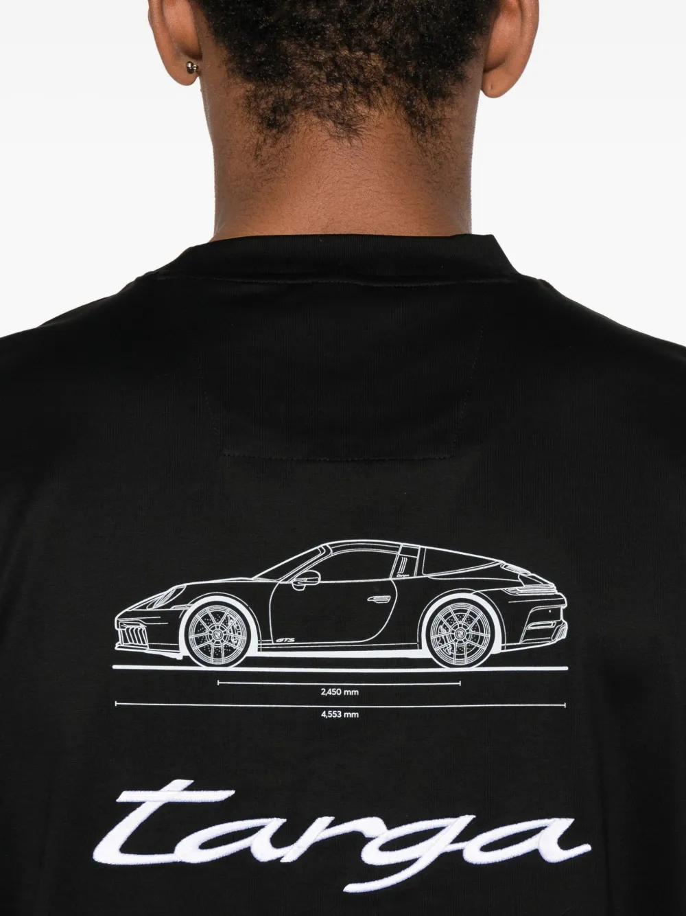 BOSS x Porsche mercerised cotton T-shirt Zwart