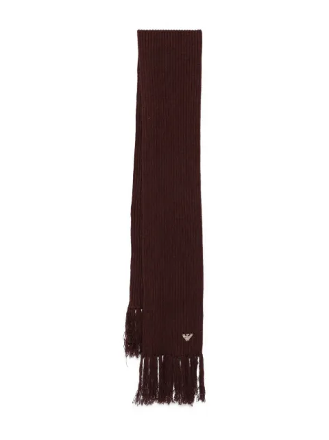 Emporio Armani ribbed-knit fringed scarf