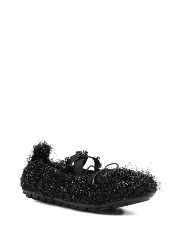 Simone Rocha デコラティブ フラットシューズ | ブラック | FARFETCH JP