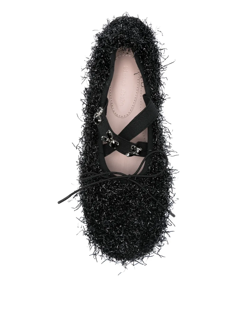 Simone Rocha embellished-frill ballet flats Black