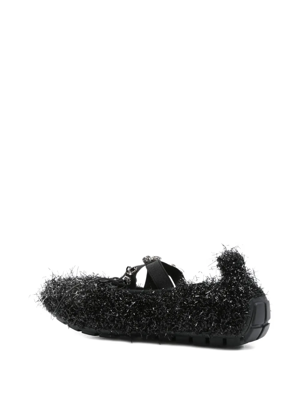 Simone Rocha embellished-frill ballet flats Black