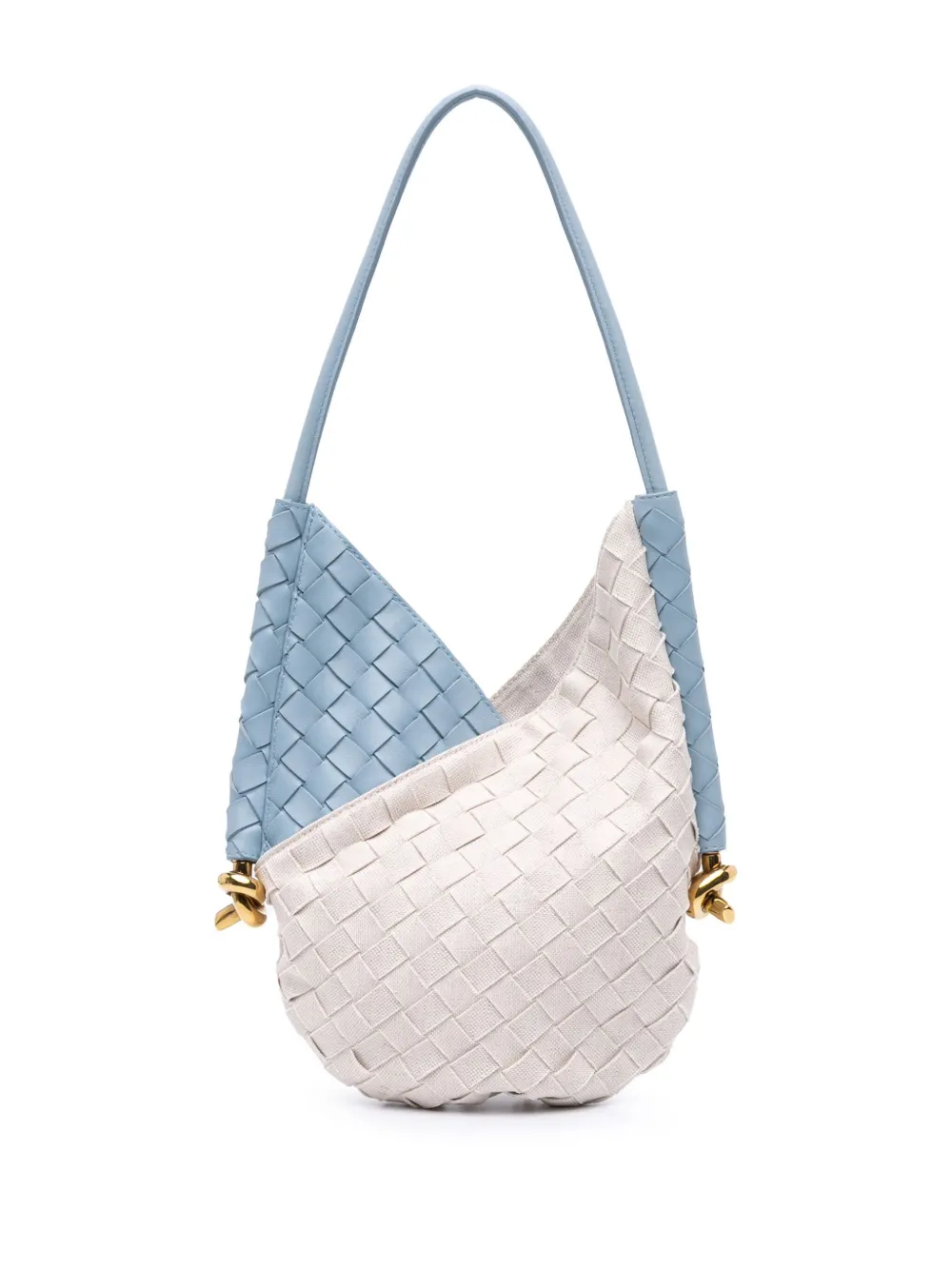 Bottega Veneta Pre-Owned 2021-2025 Small Nappa and Canvas Intrecciato Solstice shoulder bag | Blue | Image 1