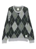Emporio Armani argyle-check jumper - Grey