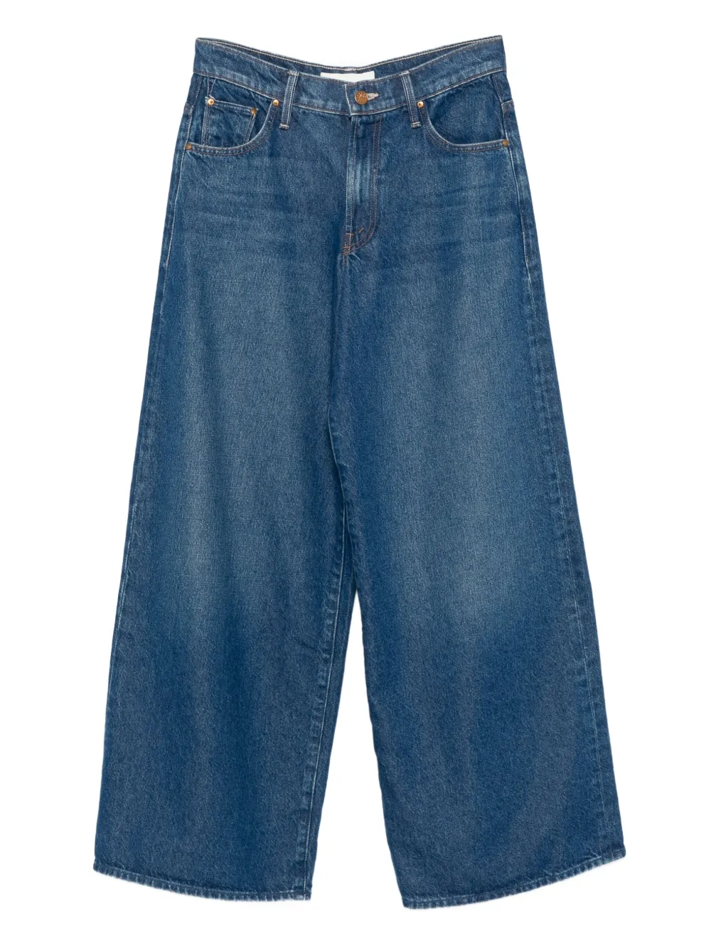 MOTHER Rigatoni Sneak jeans met wijde pijpen Blauw