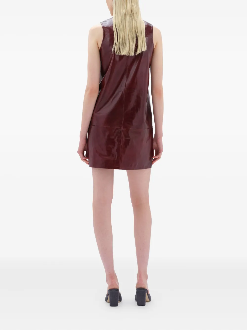 REMAIN Leren mini-jurk Rood