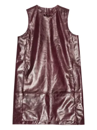 REMAIN Leather Mini Dress | Red | FARFETCH BE
