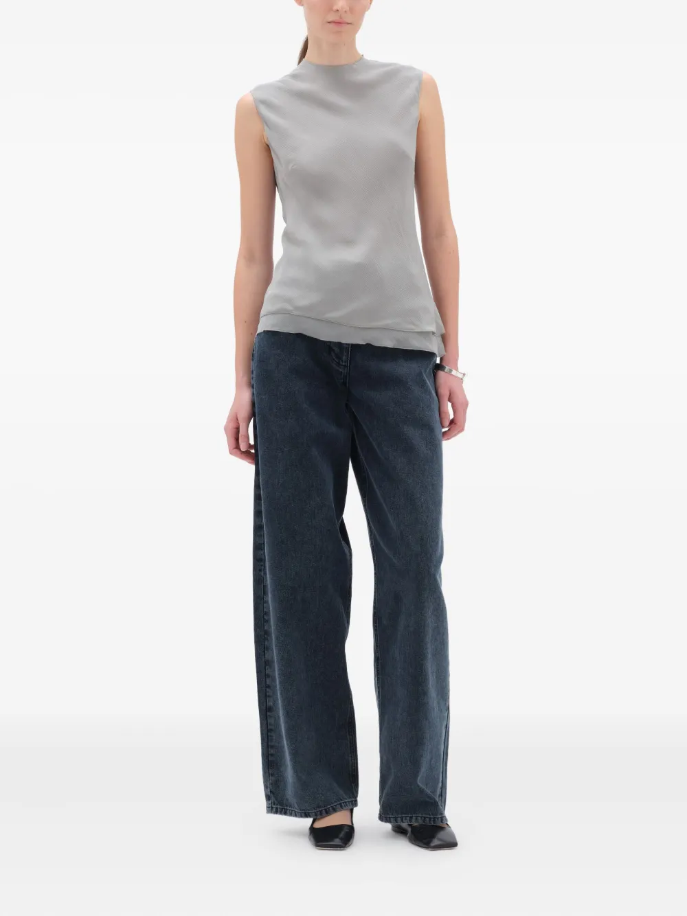 Remain Birger Christensen Sleeveless High-neck Top In Gray