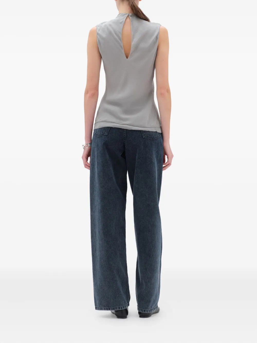 Remain Birger Christensen Sleeveless High-neck Top In Gray