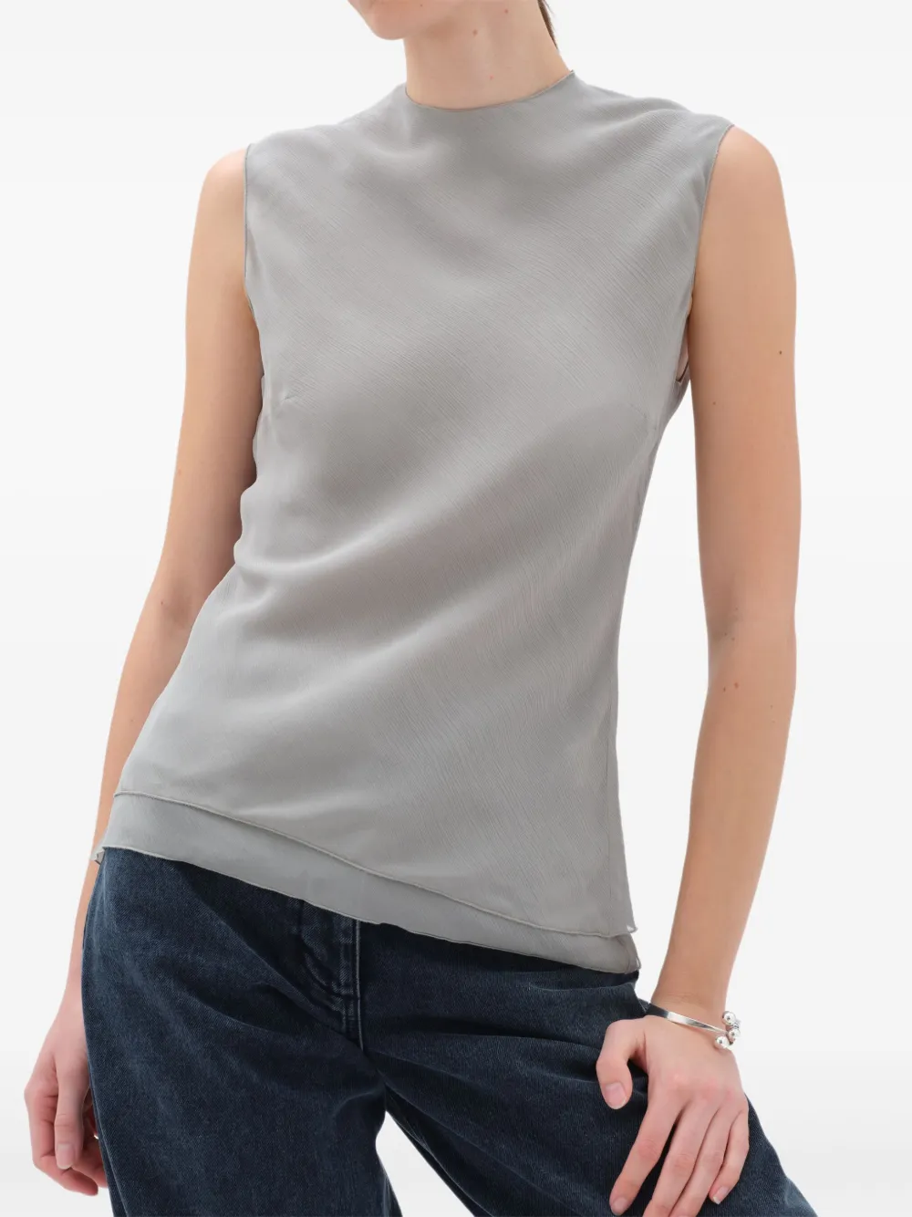 Remain Birger Christensen Sleeveless High-neck Top In Gray