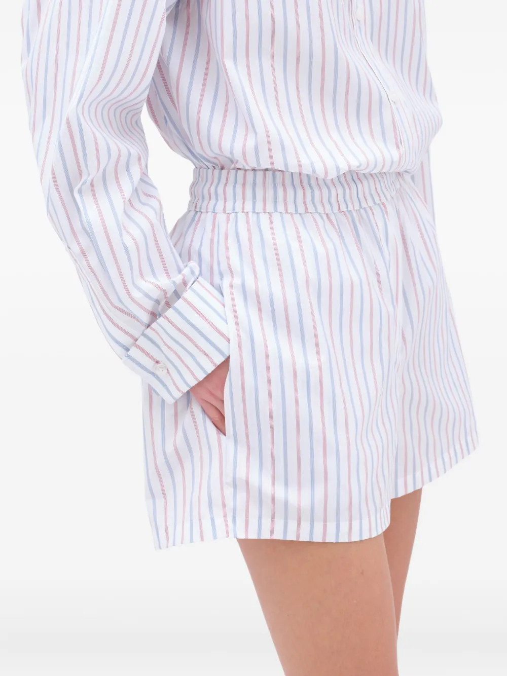 Remain Birger Christensen Striped Side-pocket Shorts In White