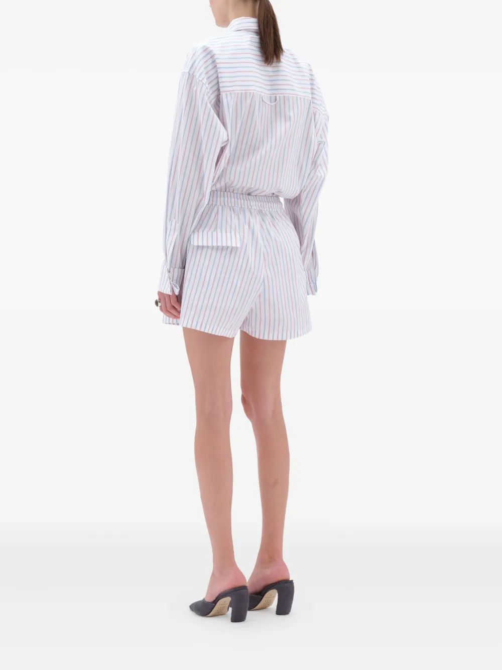 Remain Birger Christensen Striped Side-pocket Shorts In White