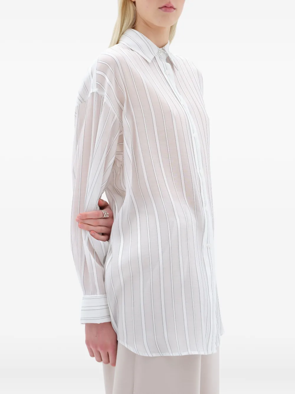 Remain Birger Christensen Striped Button-down Shirt In White