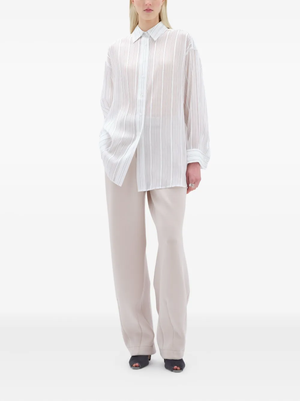 REMAIN Gestreept blouse - Wit