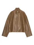 REMAIN zip-front leather jacket - Brown