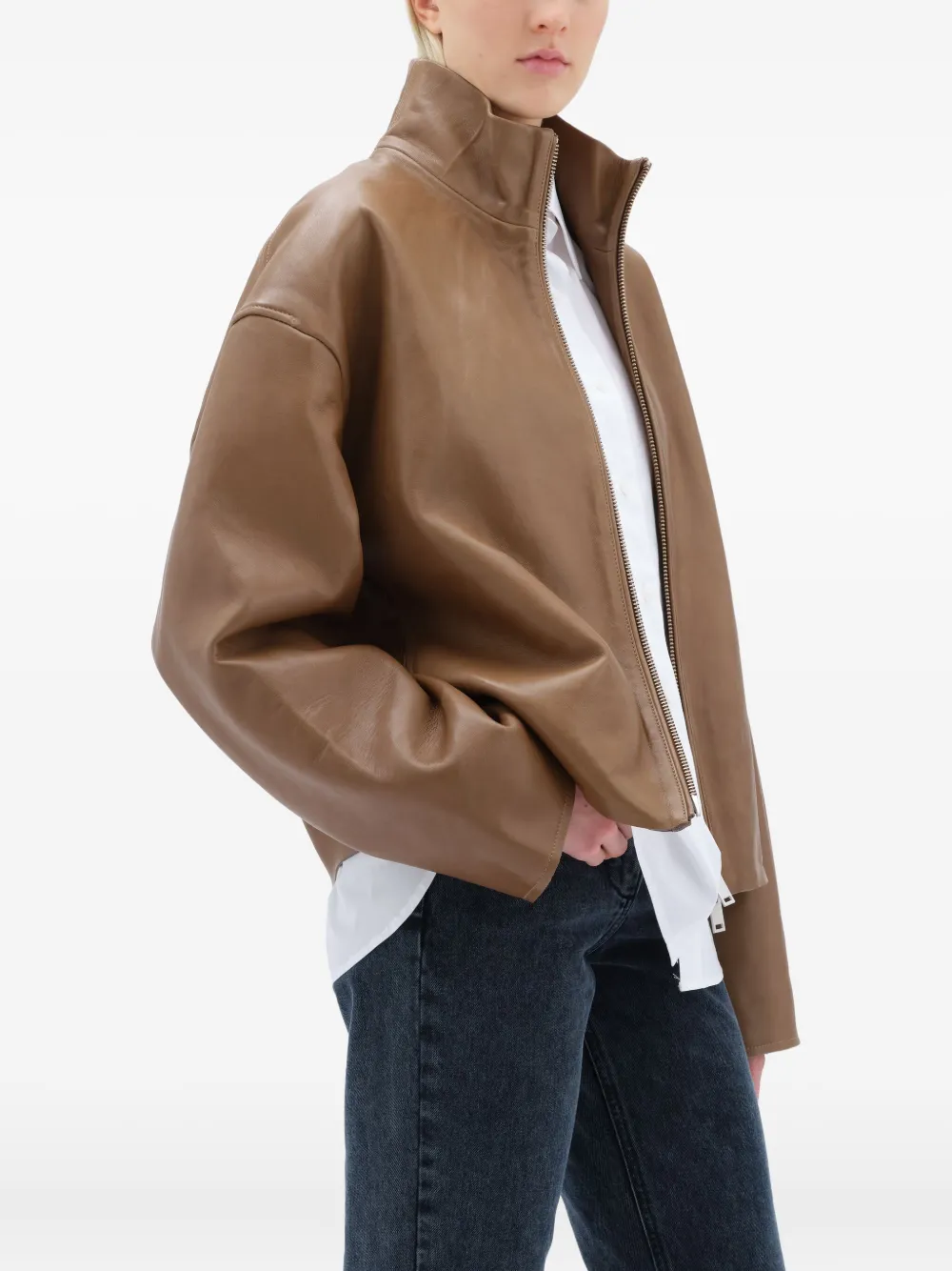 REMAIN Leren jack Bruin