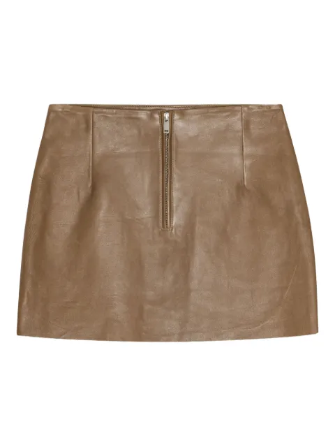 REMAIN leather zip-front mini skirt