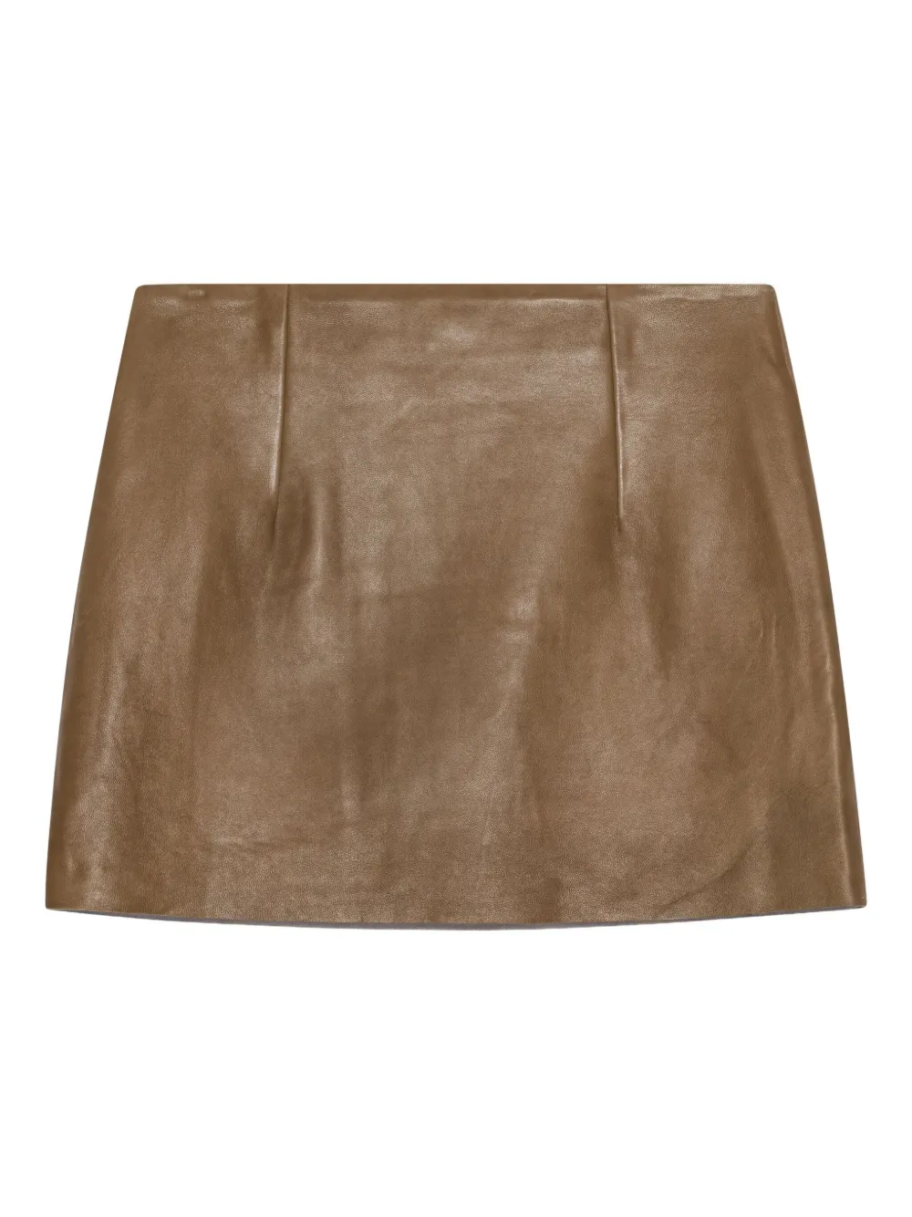 REMAIN Leren mini-rok met rits Bruin