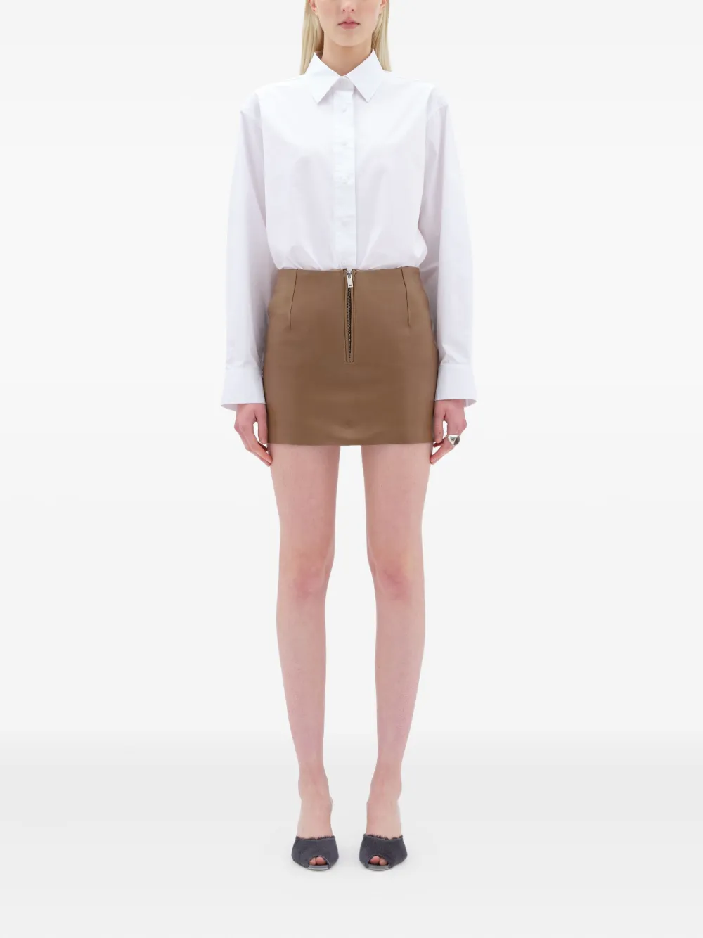 REMAIN leather zip-front mini skirt | Fitted Skirts | Image 2