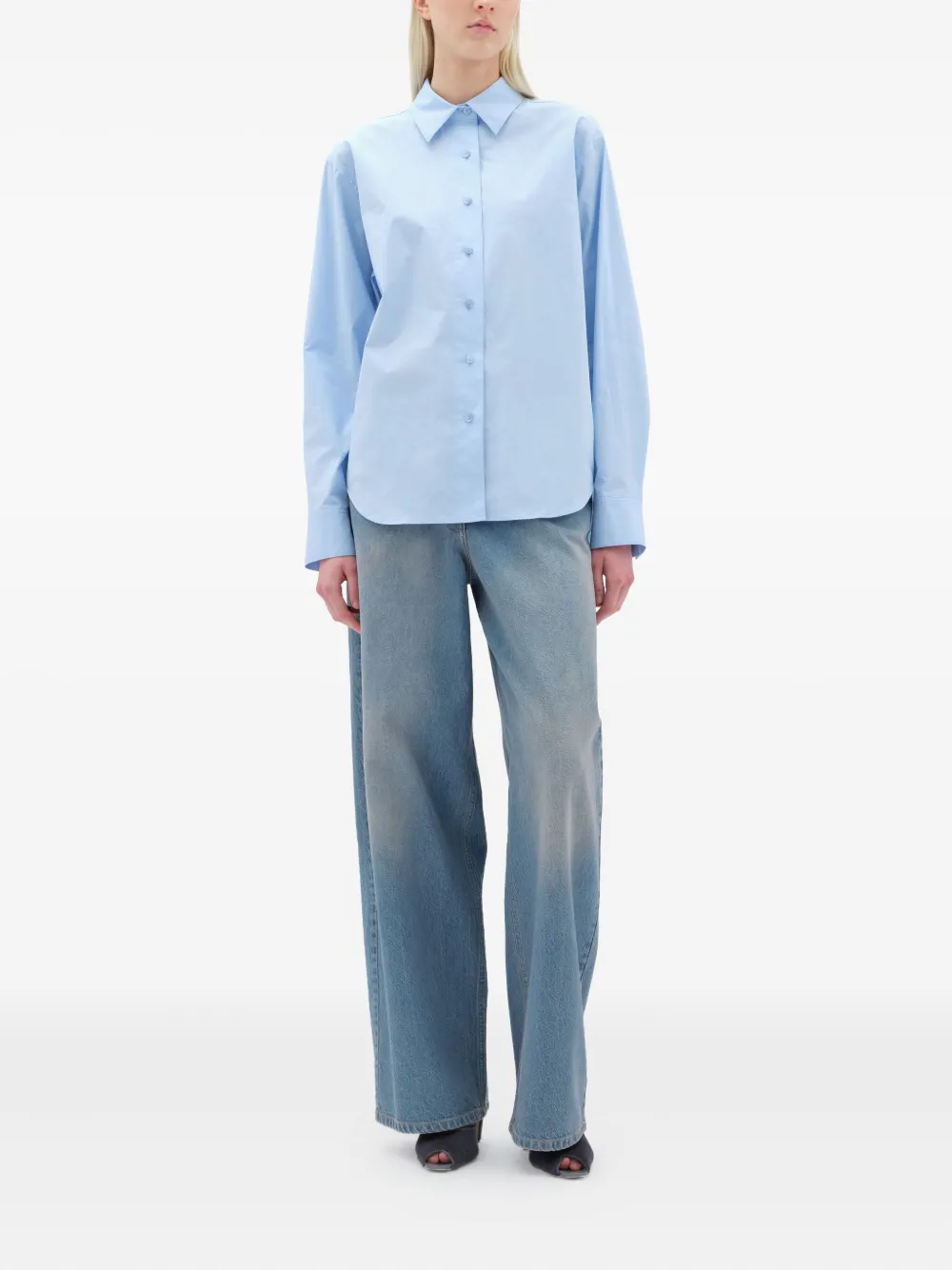 REMAIN Button-down blouse Blauw