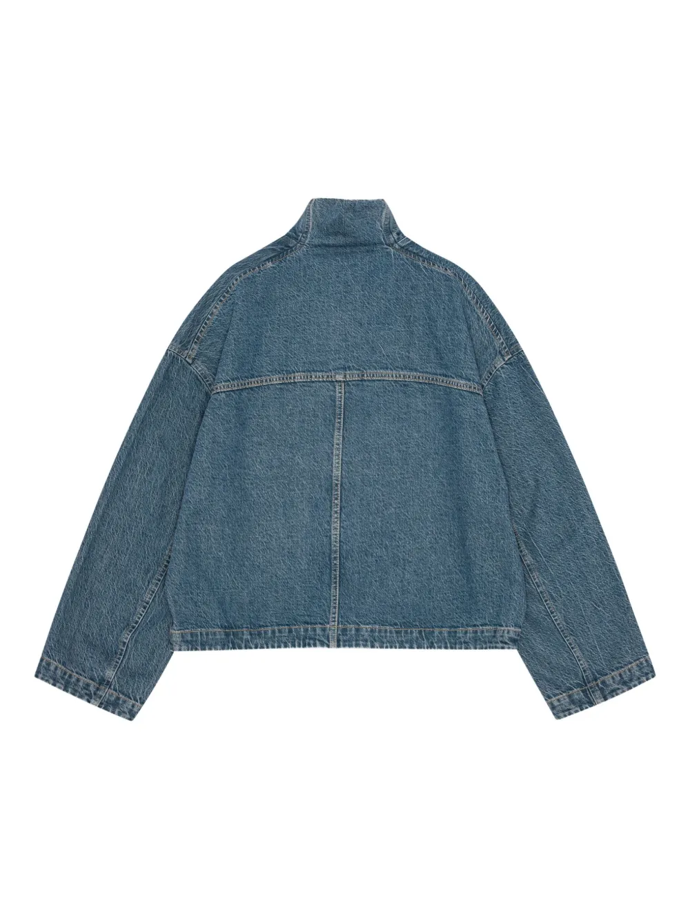 Remain Birger Christensen Zip-front Denim Jacket In Blue
