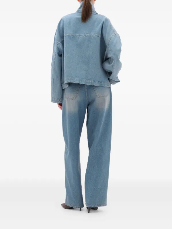 REMAIN zip-front Denim Jacket Blue FARFETCH IN