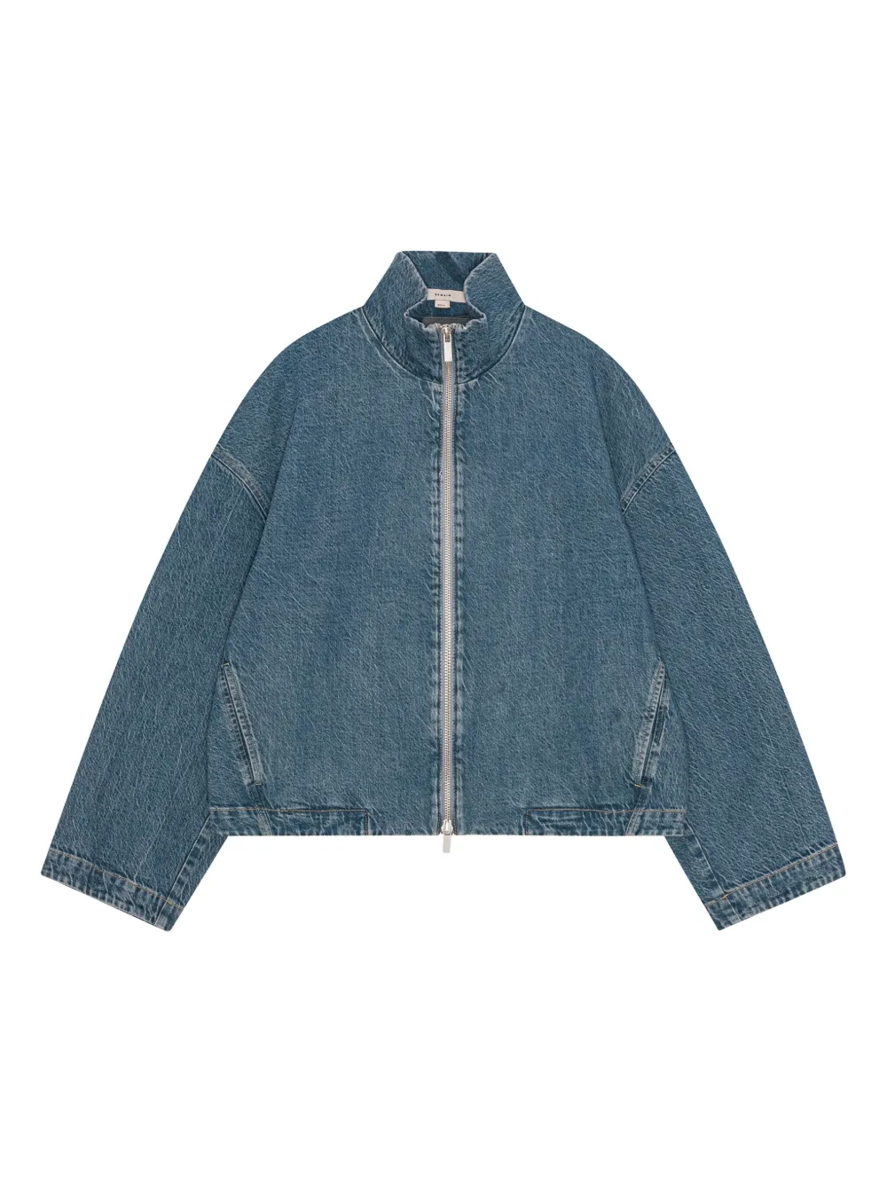 Remain Birger Christensen Zip-front Denim Jacket In Blue