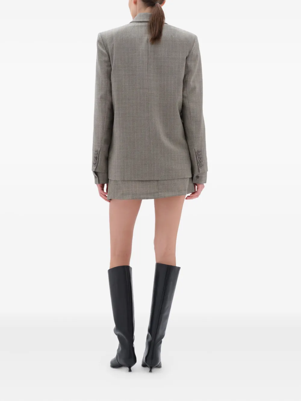 Remain Birger Christensen Pinstripe Four-button Blazer In Gray