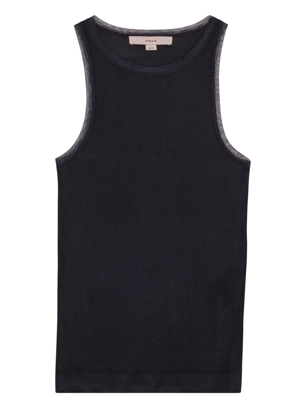 REMAIN Geribbelde tanktop met raceback Grijs