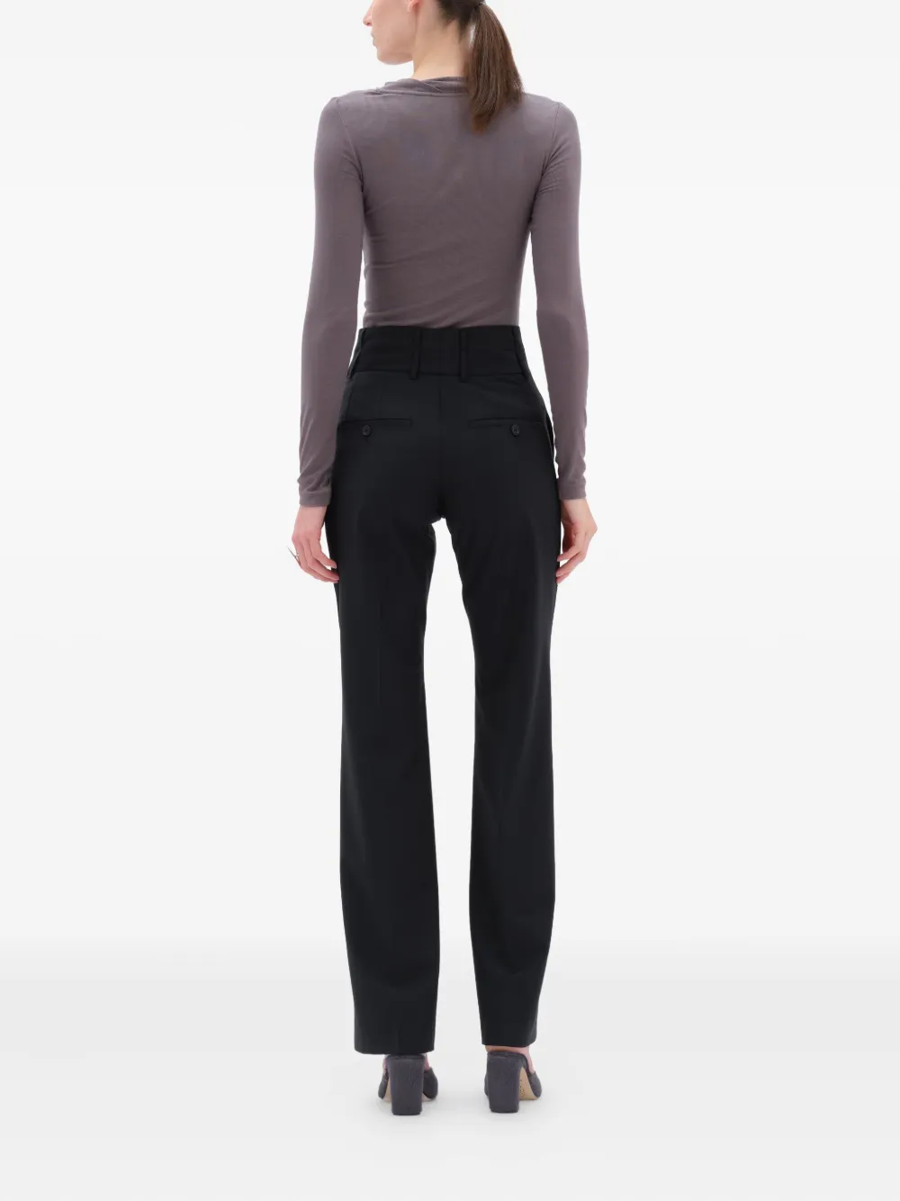 REMAIN Broek met dubbele tailleband Zwart