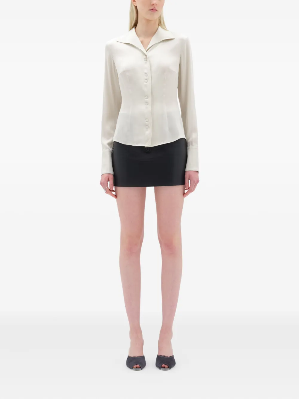 REMAIN Blouse met knopen en kraag - Beige