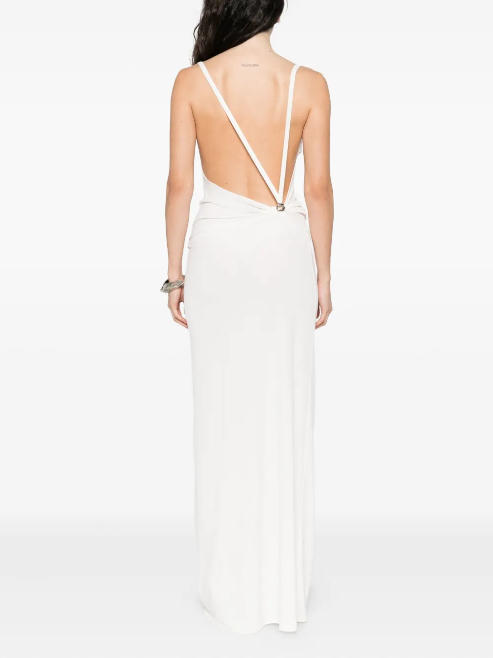 Coperni cowl-neck strap dress Wit