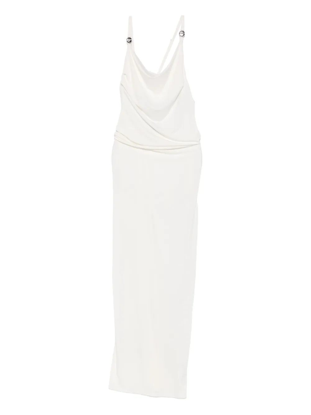 Coperni cowl-neck strap dress Wit