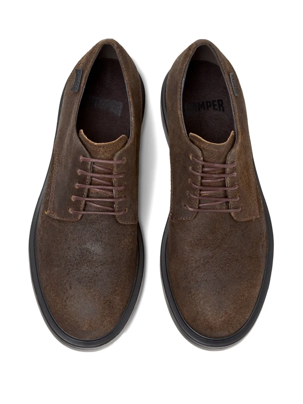Camper Dean lace-up nubuck leather shoes Brown