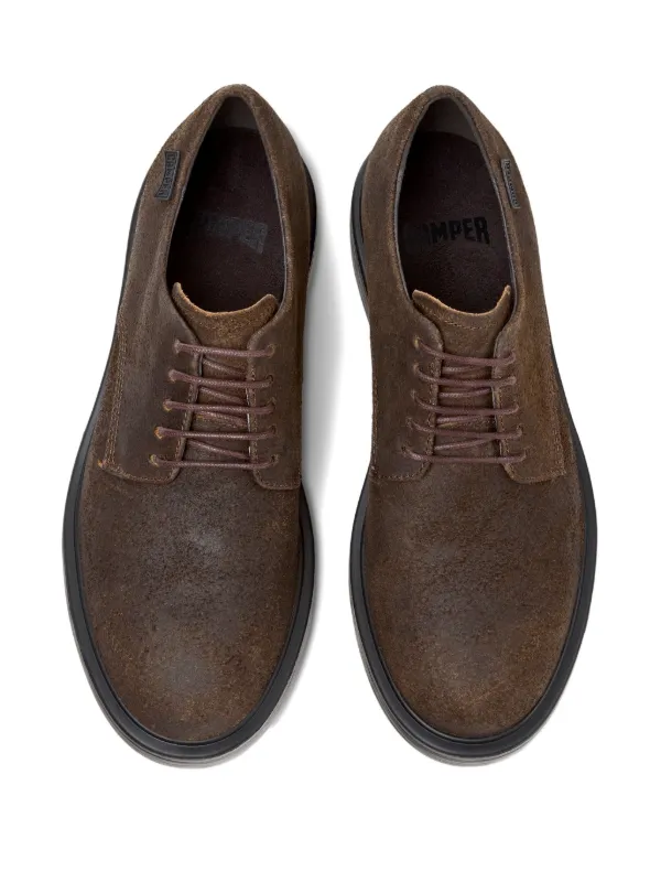 Camper Dean lace-up Nubuck Leather Shoes Brown FARFETCH ID
