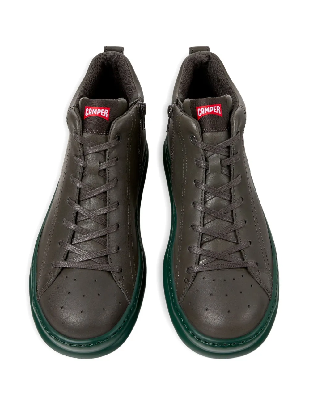 Camper Runner Lace-up Leather Sneakers In Gray