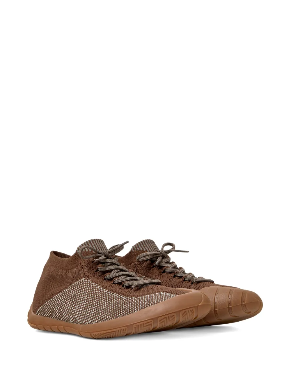 Camper Peu Path knitted lace-up sneakers Brown