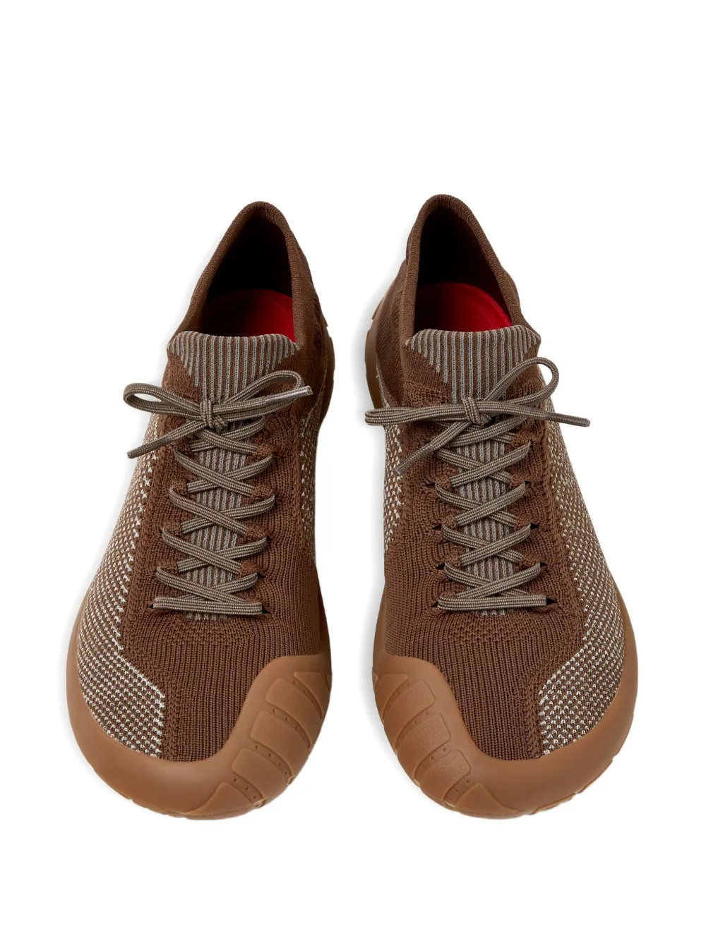 Camper Peu Path knitted lace-up sneakers Brown