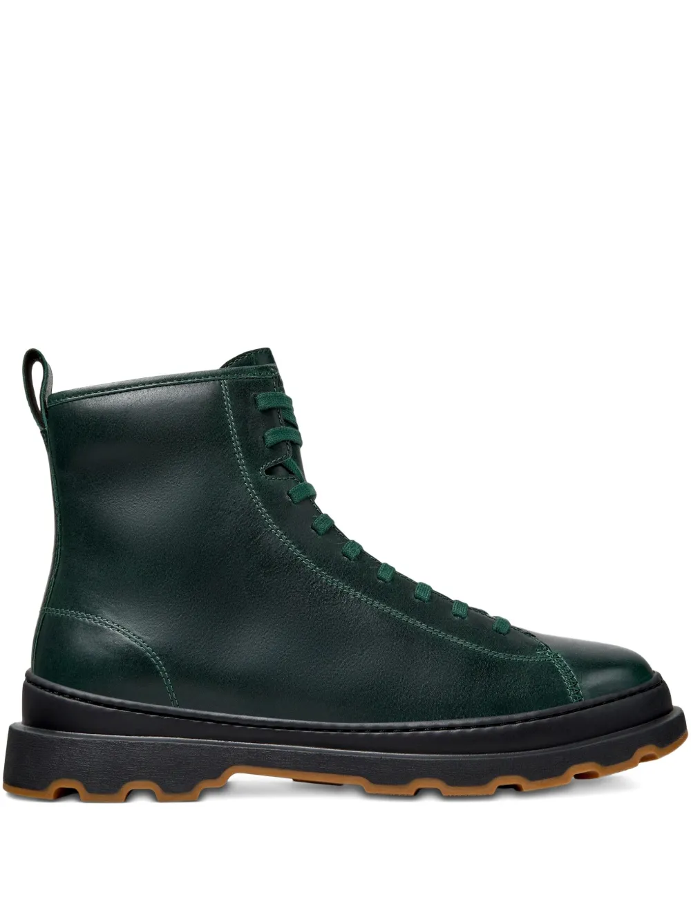 Camper Brutus lace-up leather boots Green