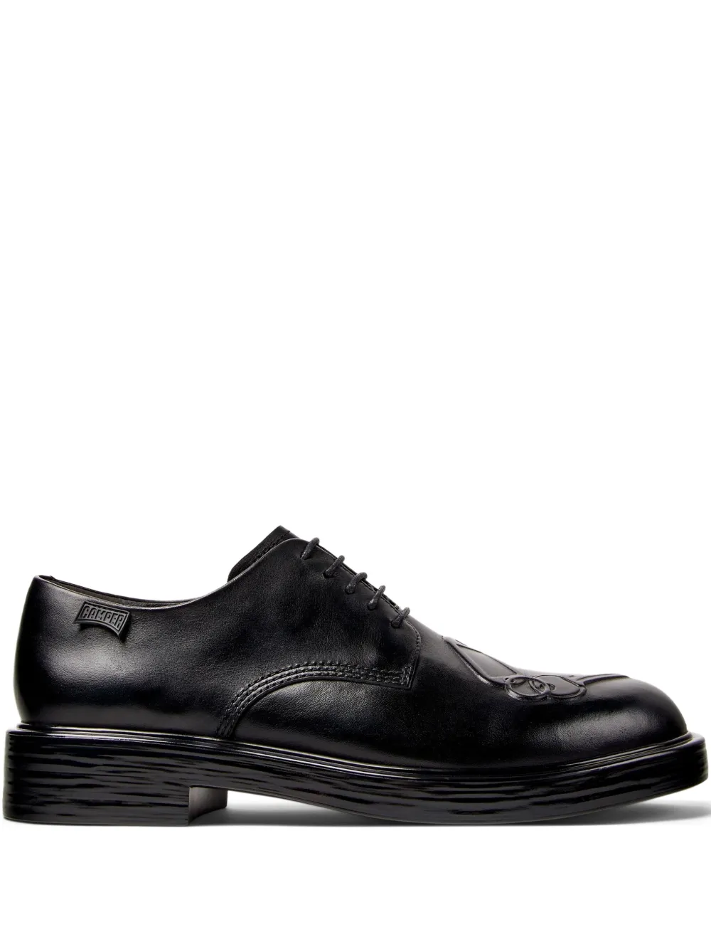Camper Dean Twins lace-up leather key-detail derby shoes Black