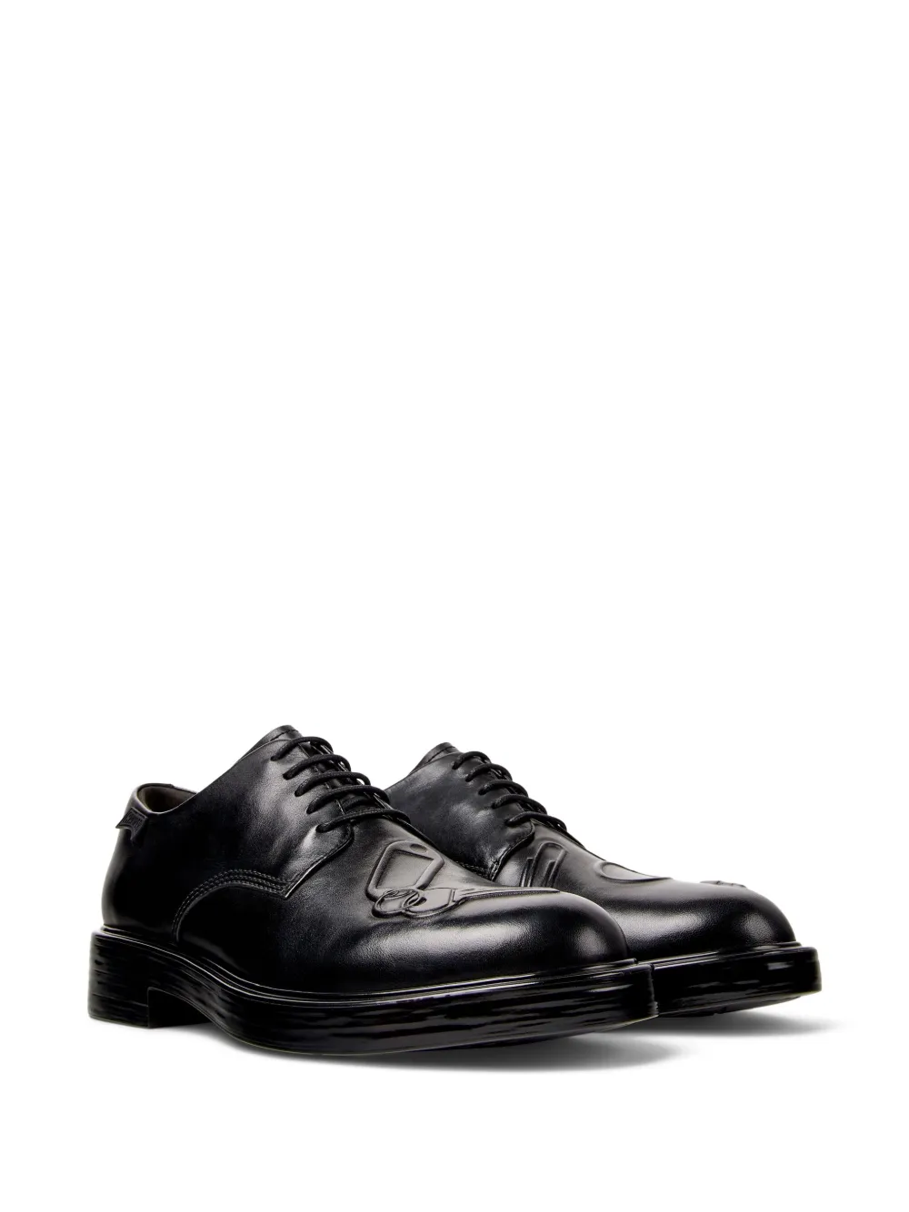 Camper Dean Twins lace-up leather key-detail derby shoes Black