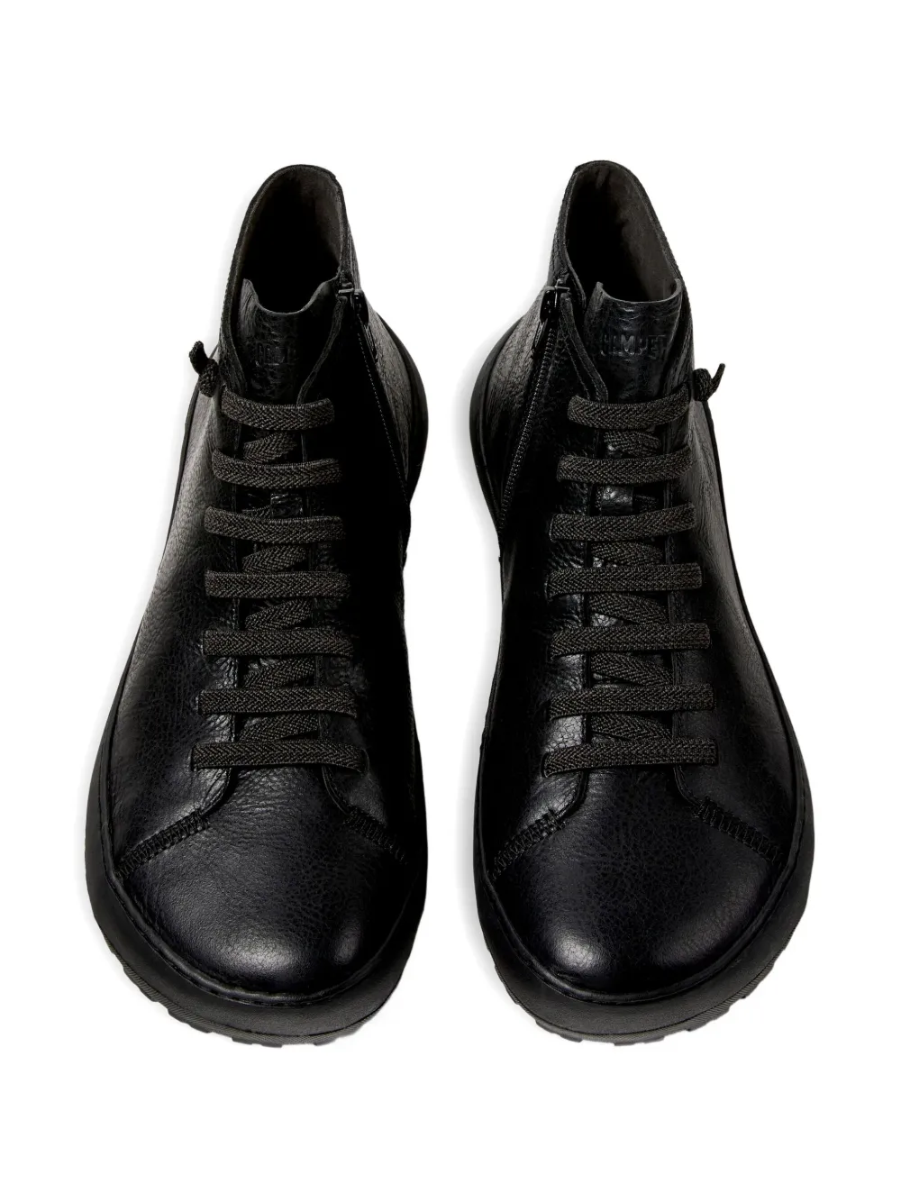 Camper lace-up leather ankle boots Black