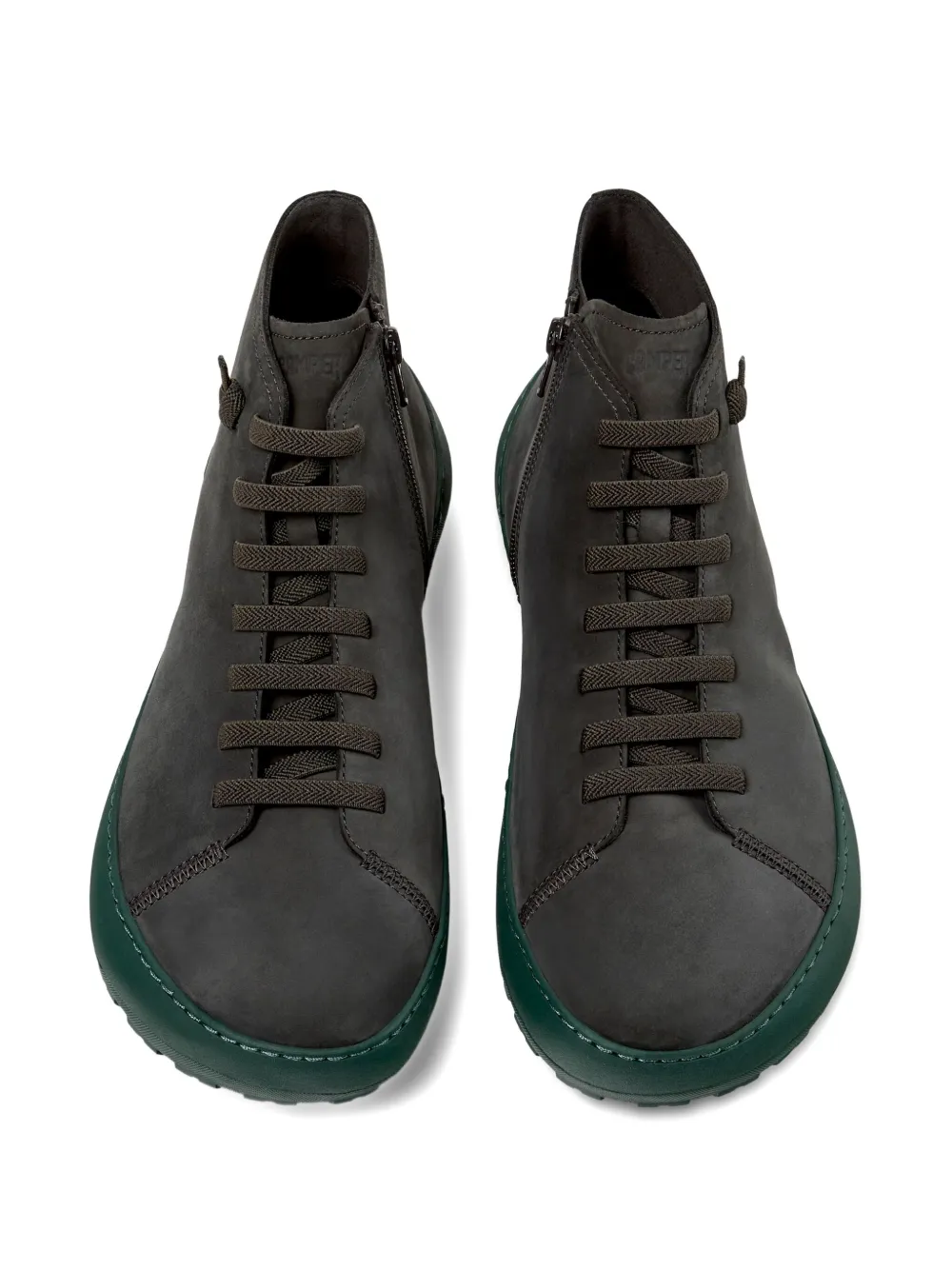 Camper Peu Lace-up Leather Ankle Boots In Gray