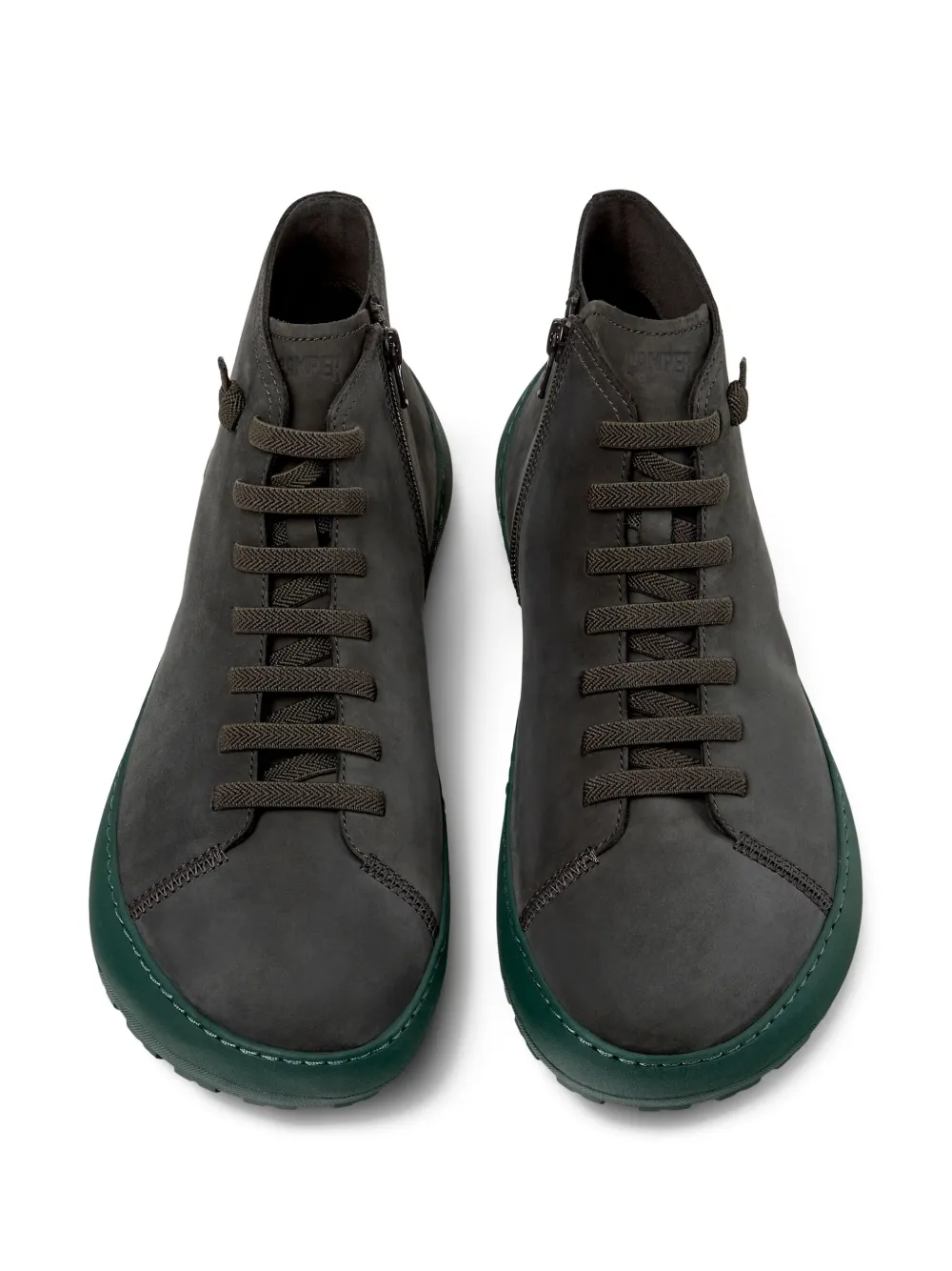 Camper Peu leren enkellaarzen met veters Grijs