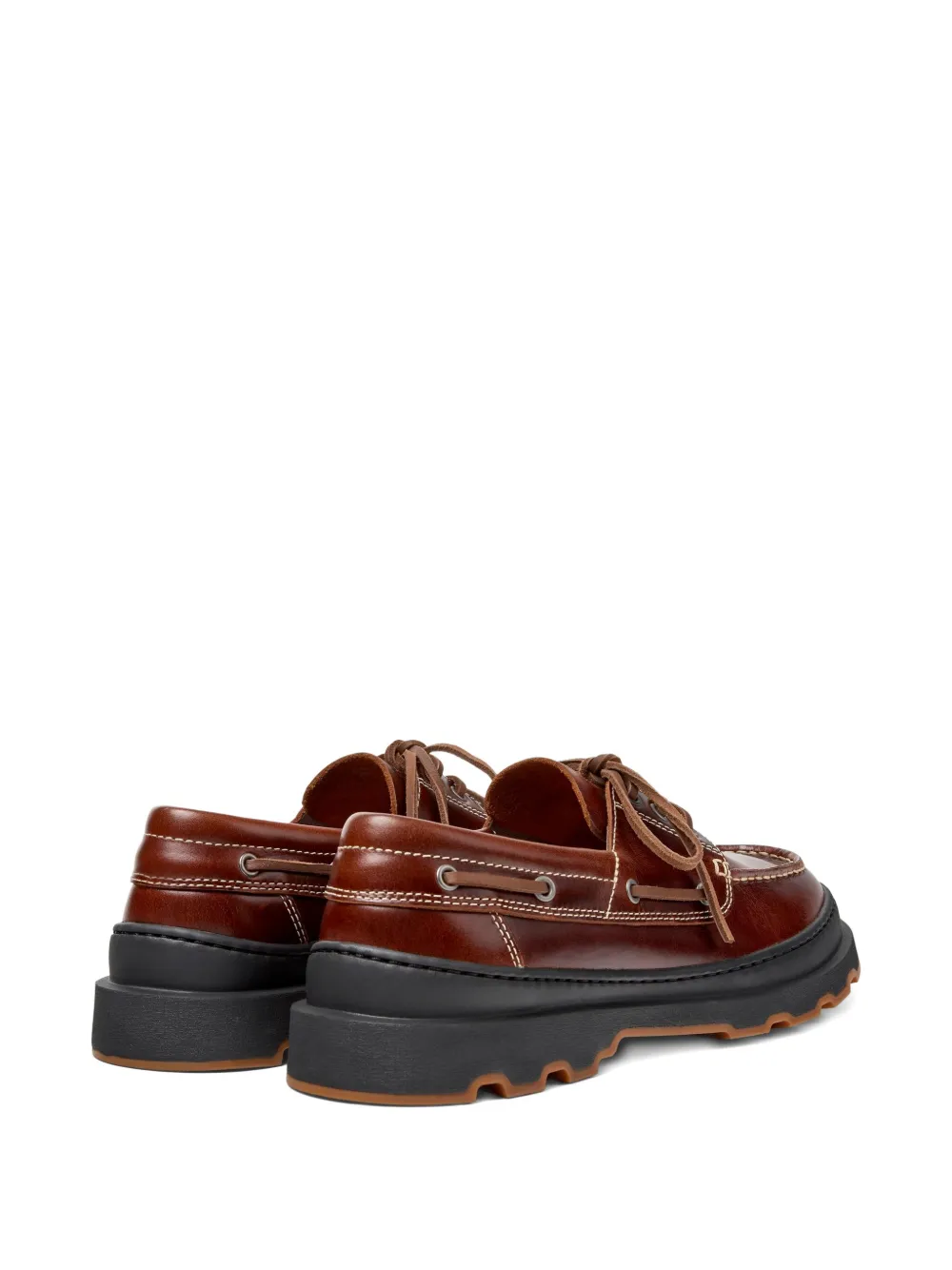 Camper Brutus Leather Lace-up Loafers In Red