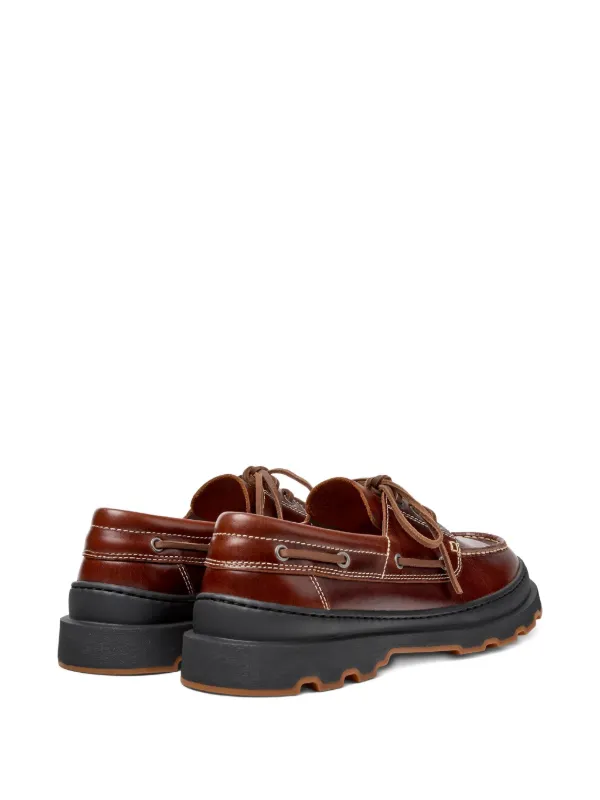 Camper Brutus Leather lace-up Loafers Red FARFETCH TR