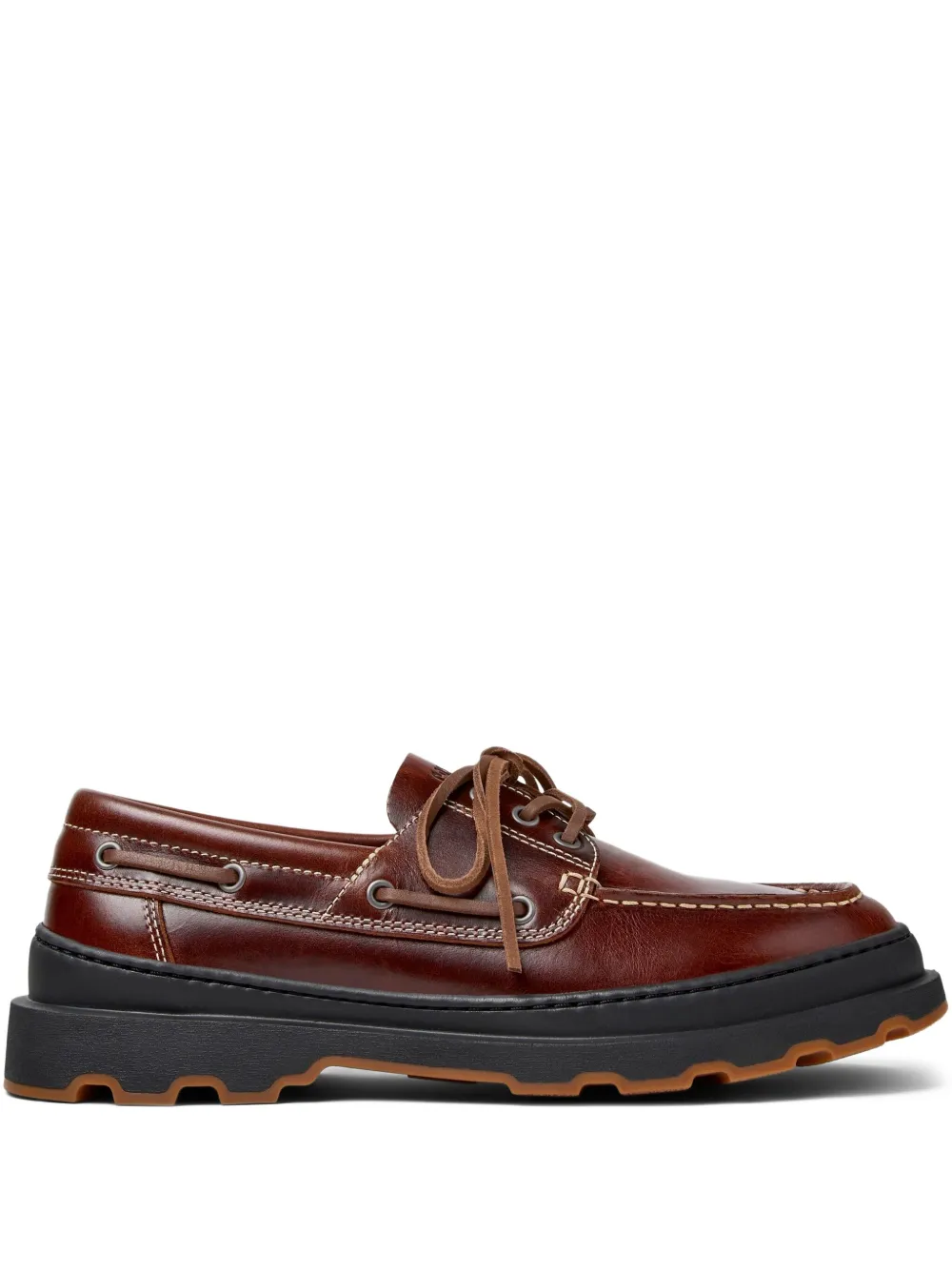 Camper Brutus leather lace-up loafers Red
